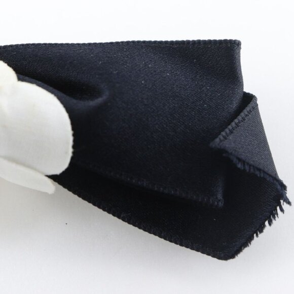 Chanel Camellia Ribbon Satin Black White Barrette main image 9